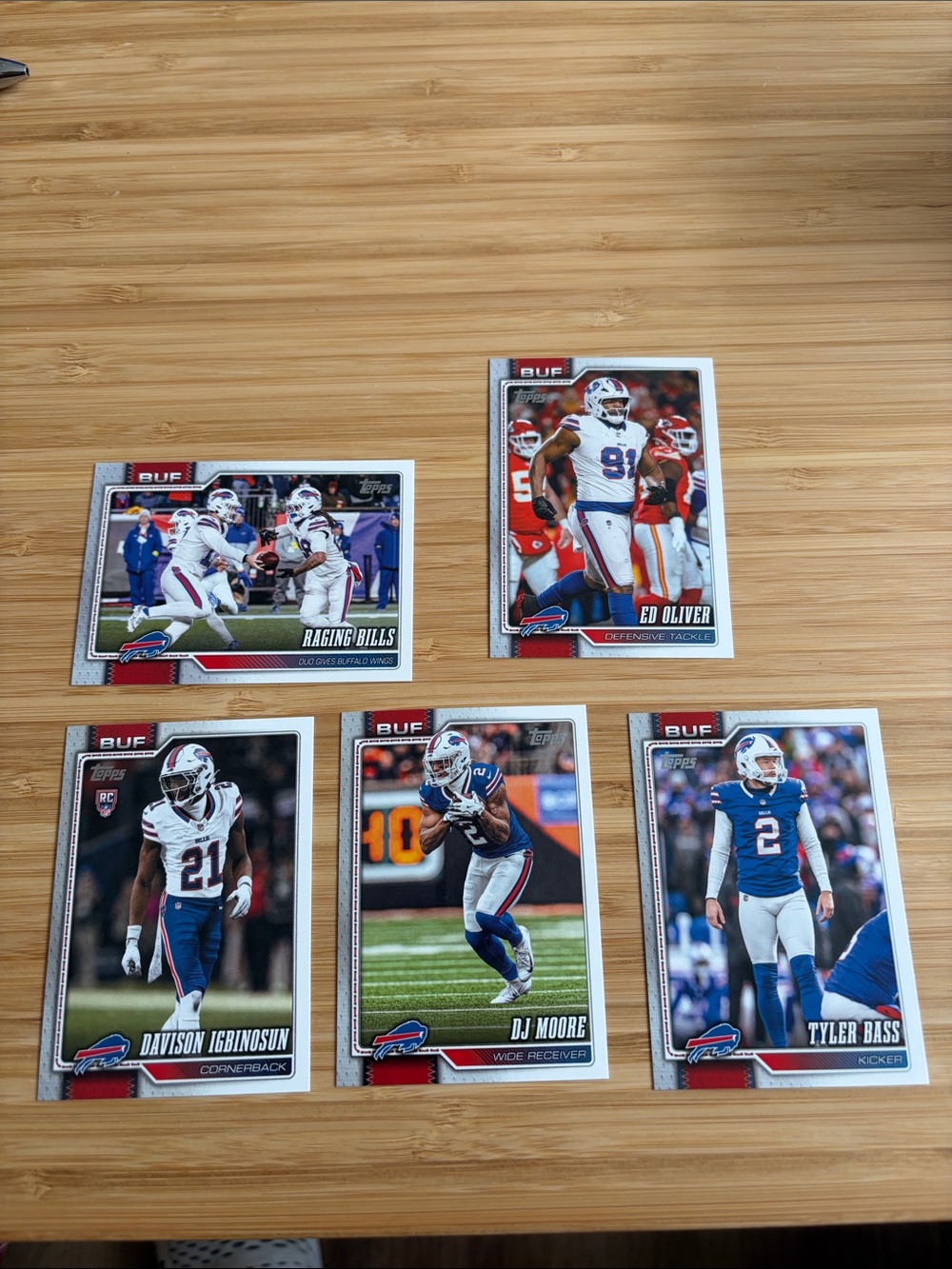 Buffalo Bills Topps Cards (5)